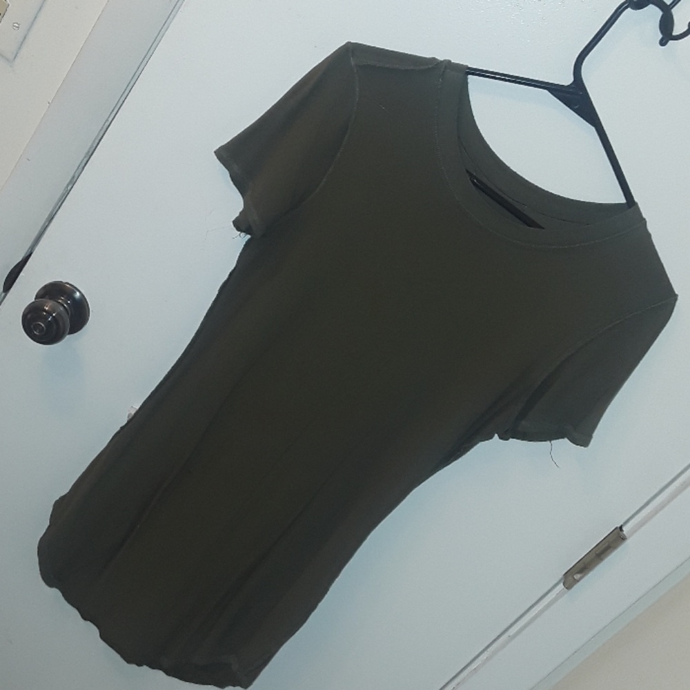 Mini olive green tshirt dress